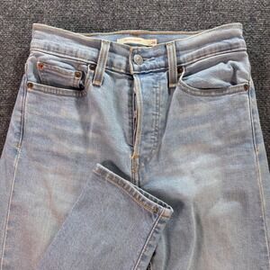 Levi's Wedgie Skinny Jeans Womens 26 Light Wash Distressed Ripped Knees